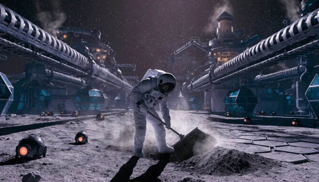 Moon Sweepers blends idle clicking with factory automation on a dusty moon